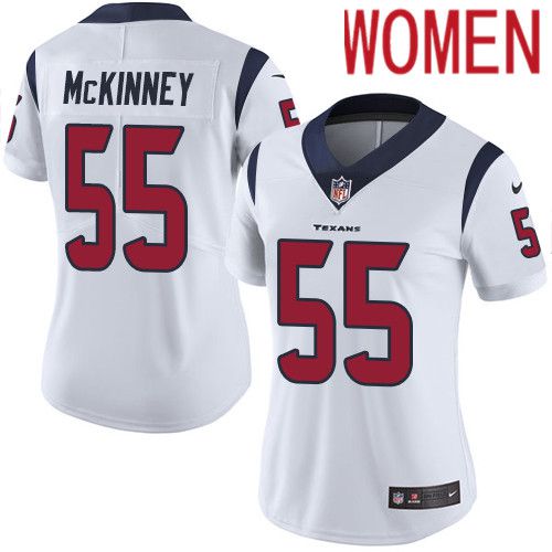 Women Houston Texans #55 Benardrick McKinney White Nike Vapor Limited NFL Jersey->women nfl jersey->Women Jersey